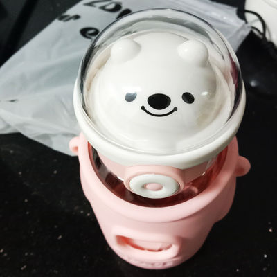 Scuola in magazzino Tritano impermeabile Bottiglia d'acqua potabile con coperchio di paglia Riutilizzabile Viaggi Sport Campeggio Bambini Tazza d'acqua di plastica
