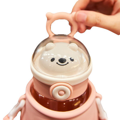 Scuola in magazzino Tritano impermeabile Bottiglia d'acqua potabile con coperchio di paglia Riutilizzabile Viaggi Sport Campeggio Bambini Tazza d'acqua di plastica