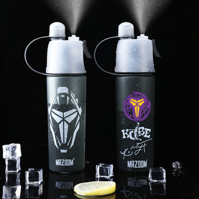 Tipo di pressione per logo personalizzato per esterni Bottiglia d'acqua sportiva in plastica con funzione di refrigerazione della nebbia