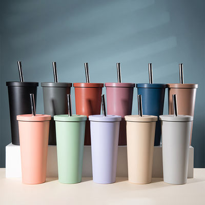 24 oz di plastica a doppia parete riutilizzabile tazza di tè a bolla di latte BPA gratuito e logo personalizzato