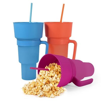 Logo personalizzato Accepted Plastic Snack Mug con maniglia Eco-friendly and durable