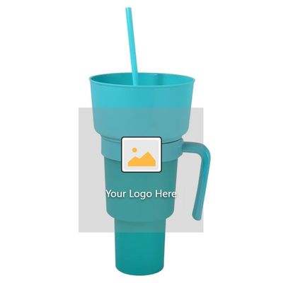 Logo personalizzato Accepted Plastic Snack Mug con maniglia Eco-friendly and durable