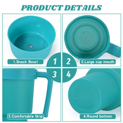 Logo personalizzato Accepted Plastic Snack Mug con maniglia Eco-friendly and durable