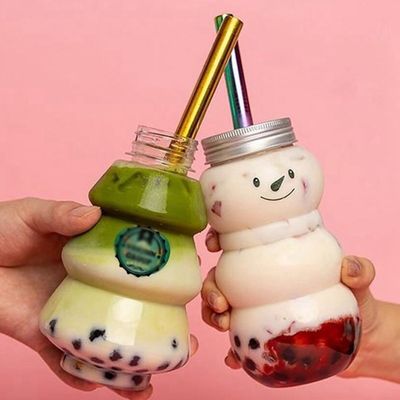 Custom 500ml PET plastico Snowman bottiglia di Natale per la decorazione della bevanda personalizzato