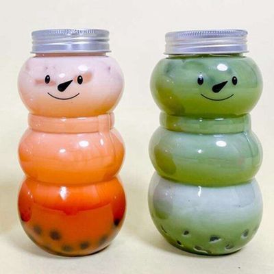 Custom 500ml PET plastico Snowman bottiglia di Natale per la decorazione della bevanda personalizzato