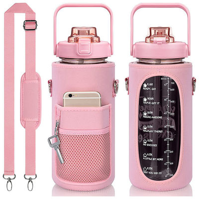 American Style 64 oz bottiglia d'acqua da mezzo gallone grande capacità 2000 ml con manica e cintura