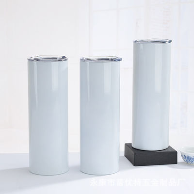 20oz/30oz Color Sublimazione Personalizzata Acciaio inossidabile in bianco Tazze di Tumbler Sottili e Dirette Con Paglia