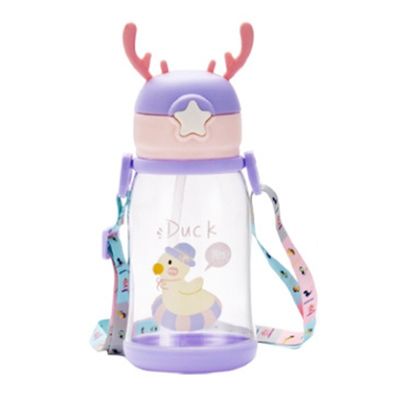Grandi capienza Bambini Coppa d'acqua di paglia Cartone animato estate 600ml con colore personalizzato
