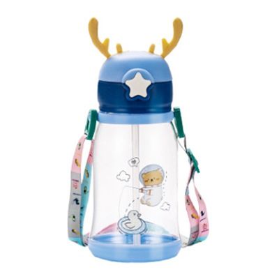 Grandi capienza Bambini Coppa d'acqua di paglia Cartone animato estate 600ml con colore personalizzato