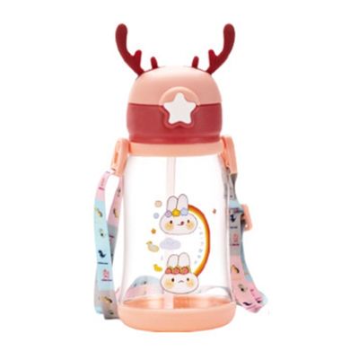 Grandi capienza Bambini Coppa d'acqua di paglia Cartone animato estate 600ml con colore personalizzato