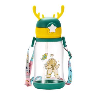 Grandi capienza Bambini Coppa d'acqua di paglia Cartone animato estate 600ml con colore personalizzato