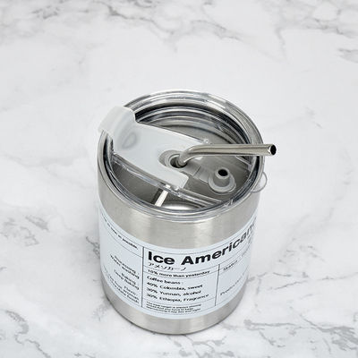 Acciaio inossidabile 320ml/600ml Coppe per caffè a doppia parete sottili, dritte e isolanti con coperchio e paglia
