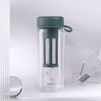 450 ml 600 ml portabile, trasparente, senza BPA, bottiglia d'acqua in plastica di Tritano con bilancia per palestra
