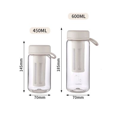 450 ml 600 ml portabile, trasparente, senza BPA, bottiglia d'acqua in plastica di Tritano con bilancia per palestra