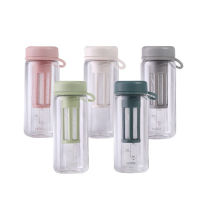 450 ml 600 ml portabile, trasparente, senza BPA, bottiglia d'acqua in plastica di Tritano con bilancia per palestra