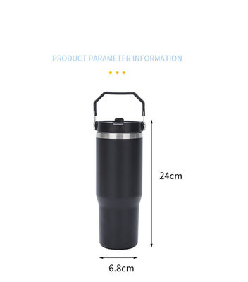 Modello personalizzato Bottiglia d'acqua da 30 oz con isolamento da vuoto e paglia inclusa