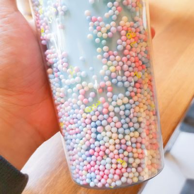 Bevande dirette Coppa da tè a doppia parete acrilica a cuppa di latte con sequine colore personalizzato