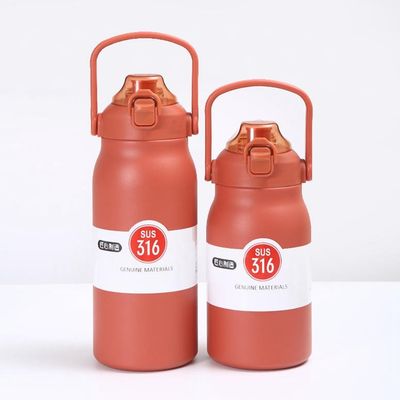 Bottiglia d'acqua portatile con tappo di rimbalzo per attività all'aperto in acciaio inossidabile 304