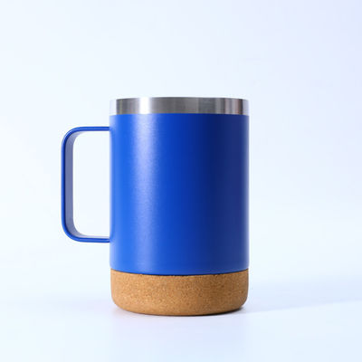 Elegante tazza da caffè in acciaio inossidabile da ufficio da 12 oz/16 oz con fondo di sughero e presa a mano