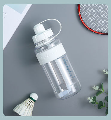 Unisex Direct Drinking 1000ml BPA Free Tritan Motivational Gym Bottiglia d'acqua di plastica con orologio