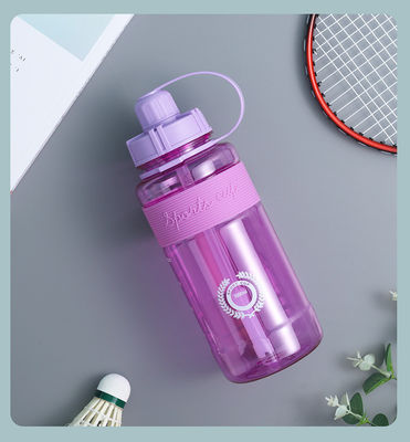 Unisex Direct Drinking 1000ml BPA Free Tritan Motivational Gym Bottiglia d'acqua di plastica con orologio