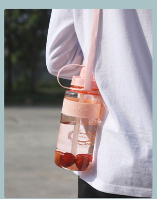 Unisex Direct Drinking 1000ml BPA Free Tritan Motivational Gym Bottiglia d'acqua di plastica con orologio