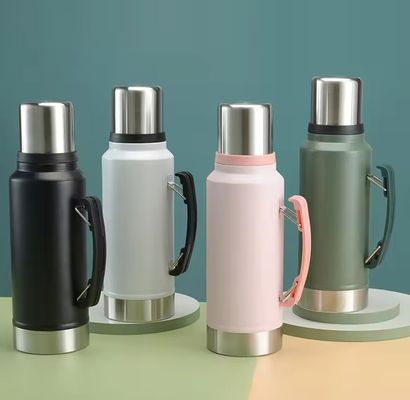 Bottiglia d'acqua da 1 litro per campeggio, arrampicata all'aperto, termo di acciaio inossidabile a prova di perdita, isolato