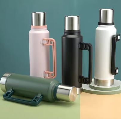 Bottiglia d'acqua da 1 litro per campeggio, arrampicata all'aperto, termo di acciaio inossidabile a prova di perdita, isolato