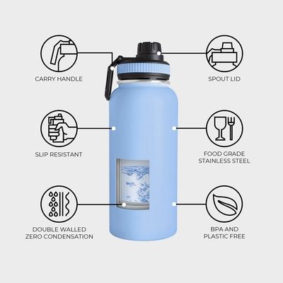 32 oz di acciaio inossidabile doppio muro isolato bottiglia sportiva per portabilità degli studenti