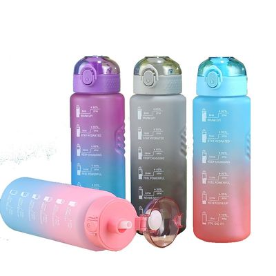 32oz 1L mezzo gallone palestra fitness sport bottiglia d'acqua motivazionale con colore personalizzato e colore gradiente