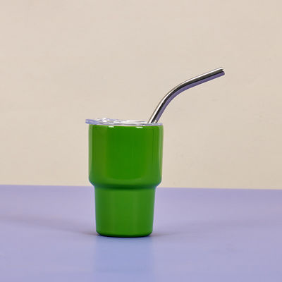 2 oz di bottiglia d'acqua in acciaio inossidabile in stile americano con piccole tazze con cannucce.