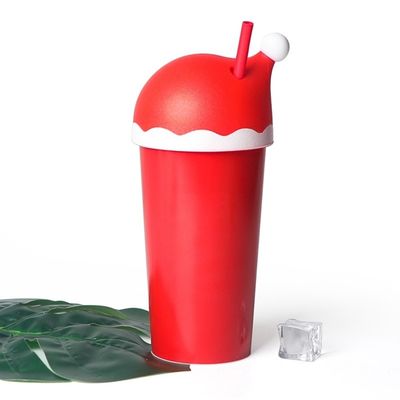 Logo personalizzato 600ml Coppa di Natale per bambini in plastica riutilizzabile