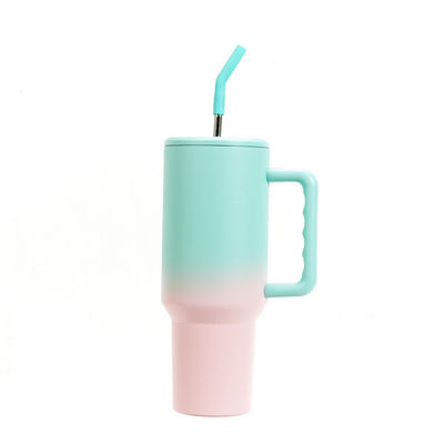 EU Standard Custom Logo 40 oz Bottiglia di acqua sportiva in acciaio inossidabile con maniglia e paglia