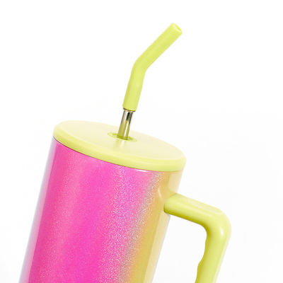 EU Standard Custom Logo 40 oz Bottiglia di acqua sportiva in acciaio inossidabile con maniglia e paglia