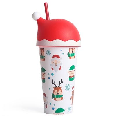 20 OZ tazze di caffè di Natale 600 ml di lusso logo personalizzato novità tazza di paglia per Natale