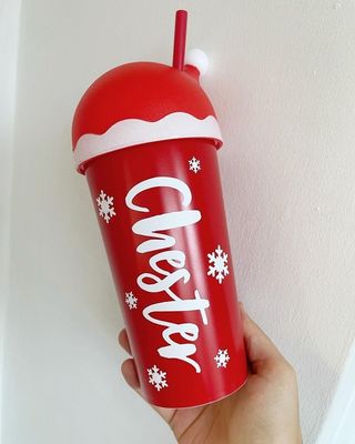 20 OZ tazze di caffè di Natale 600 ml di lusso logo personalizzato novità tazza di paglia per Natale