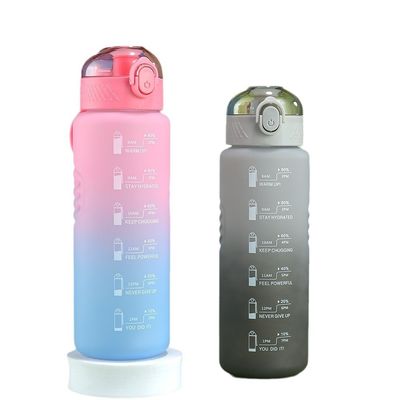 32 oz 1000 ml Bottiglia d'acqua sportiva motivazionale con portatile Flip Top Proof Leak