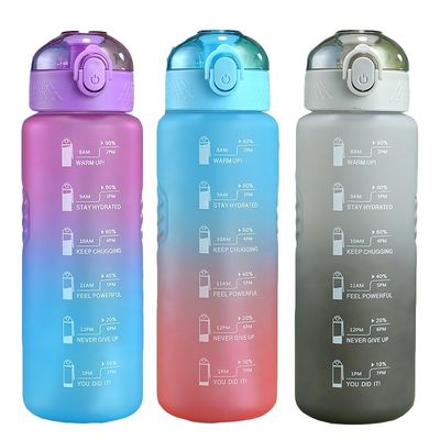 32 oz 1000 ml Bottiglia d'acqua sportiva motivazionale con portatile Flip Top Proof Leak