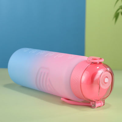 Campione Fornire 1L di plastica BPA Free Sport Gym Bottiglia d'acqua con orario e paglia