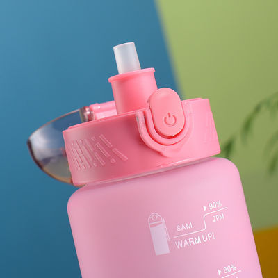 Campione Fornire 1L di plastica BPA Free Sport Gym Bottiglia d'acqua con orario e paglia