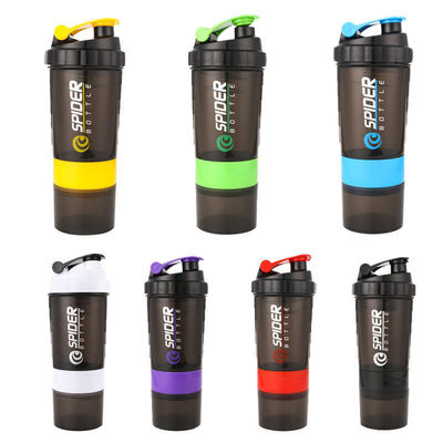 Logo personalizzato 2 strati Fitness Protein Shaker Bottiglia con organizzatore di pillole e deposito 16oz