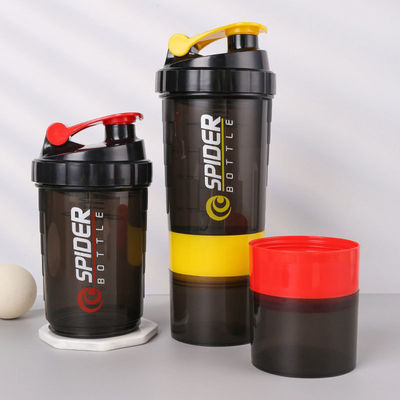 500 ml Tre strati di plastica Gym Fitness Protein Shaker Bottiglia d'acqua per sport all' aperto