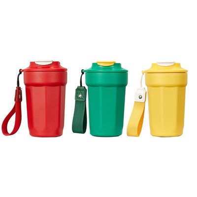 Bottiglie a vuoto Termosi in forma di diamante Bottiglia di caffè portatile impermeabile con maniglia 420ml