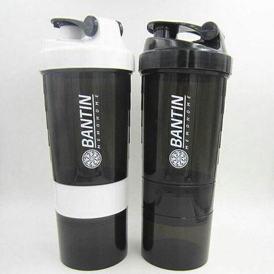 500 ml Tre strati di plastica Gym Fitness Protein Shaker Bottiglia d'acqua per sport all' aperto