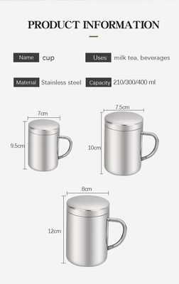 Bottiglia d'acqua personalizzabile in acciaio inossidabile 304 con manico e coperchio 210ml/300ml/400ml Diretta