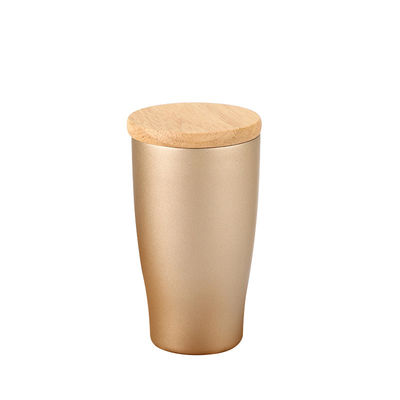 Tazza di caffè in acciaio inossidabile a vuoto 350 ml BPA libera Tazza a doppia parete con coperchio di bambù