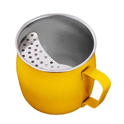 Fornitura diretta Tazza da tè in acciaio inossidabile 304 Tazza portatile di qualità alimentare con filtro a mezza luna