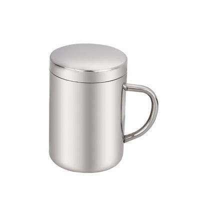 SUS 304 Acciaio inossidabile doppio muro Tazza da campeggio per caffè e tè con coperchio Viaggi sostenibili