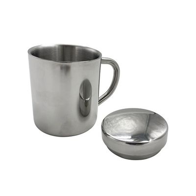 SUS 304 Acciaio inossidabile doppio muro Tazza da campeggio per caffè e tè con coperchio Viaggi sostenibili
