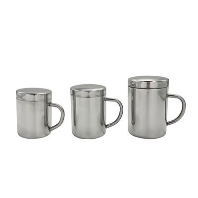 SUS 304 Acciaio inossidabile doppio muro Tazza da campeggio per caffè e tè con coperchio Viaggi sostenibili